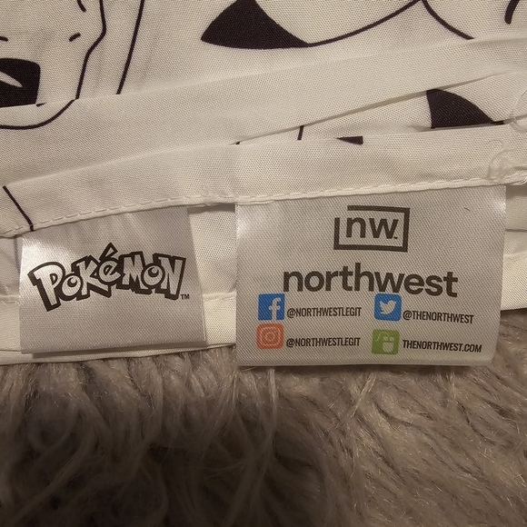 Northwest Pokemon White And Black Cartoon Twin Sheet Set Only - Picture 2 of 5